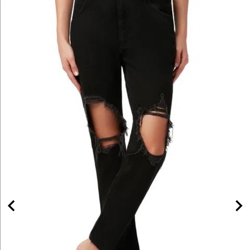 Calzedonia Womens Destroyed Jeans-Black